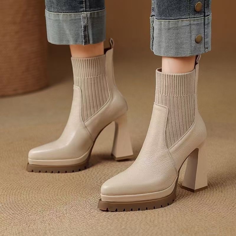 Sock Boot Women - Stivali con calze elasticizzate a punta,