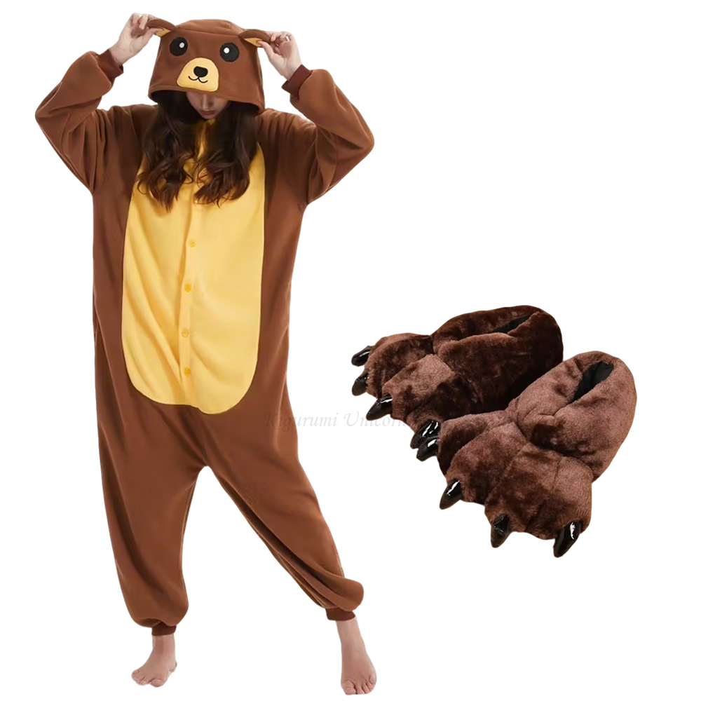 Women Shoes Xxl - Pigiama Intero Kigurumi Orso Bruno per