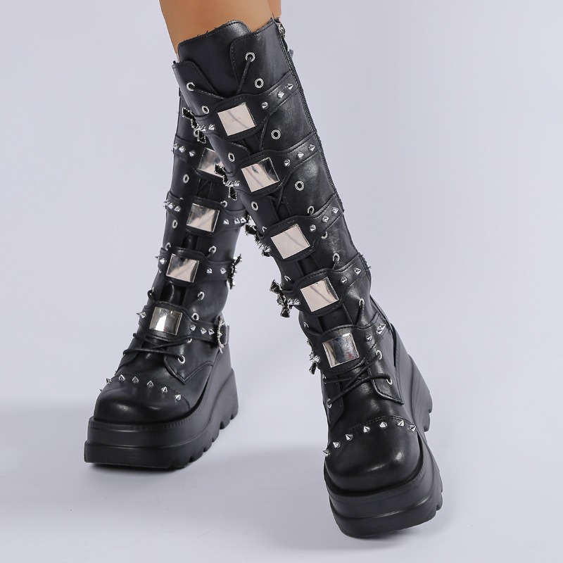 Knee High Boots Women - Stivali neri al ginocchio da donna